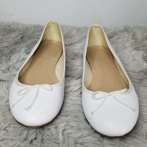J Crew White Leather Flats